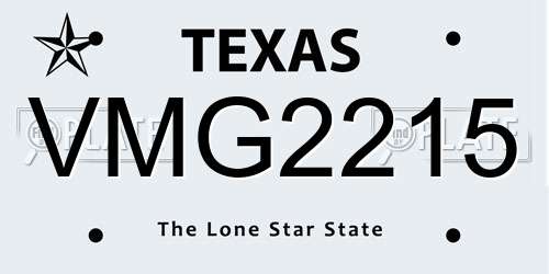 VMG2215 Texas License Plate