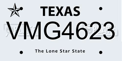 VMG4623 Texas License Plate