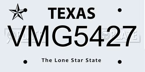 VMG5427 Texas License Plate