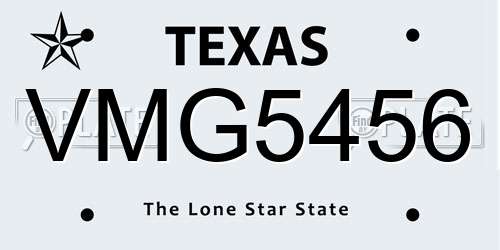VMG5456 Texas License Plate