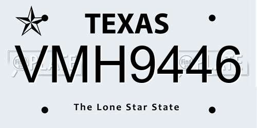 VMH9446 Texas License Plate