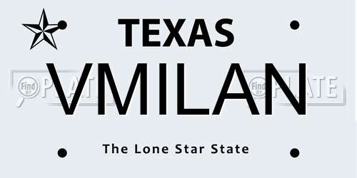 VMILAN Texas License Plate