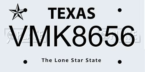 VMK8656 Texas License Plate