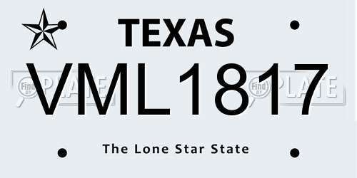 VML1817 Texas License Plate