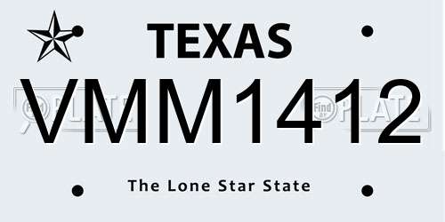 VMM1412 Texas License Plate