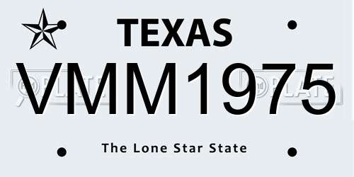 VMM1975 Texas License Plate