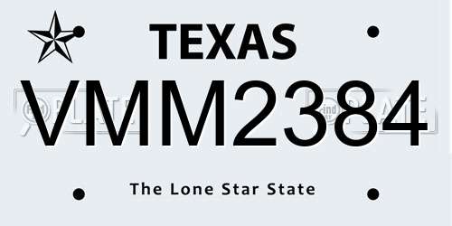 VMM2384 Texas License Plate
