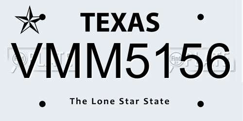 VMM5156 Texas License Plate