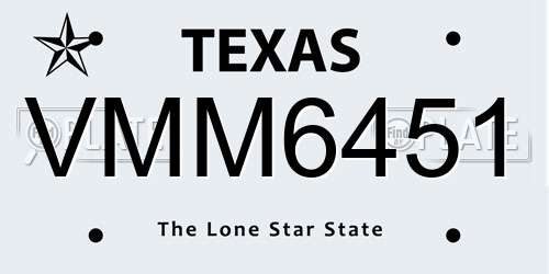 VMM6451 Texas License Plate