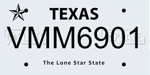 VMM6901 Texas License Plate