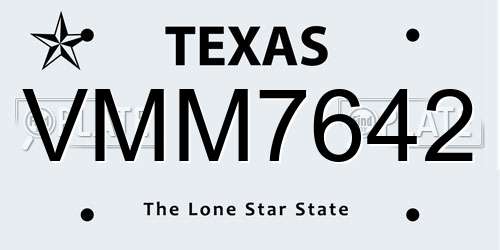 VMM7642 Texas License Plate