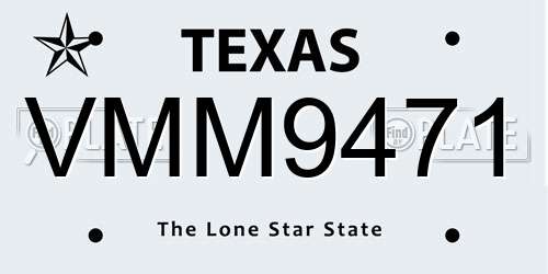 VMM9471 Texas License Plate