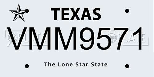 VMM9571 Texas License Plate