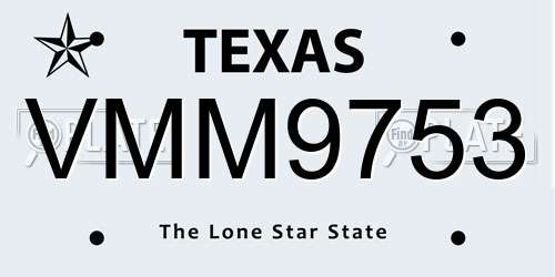 VMM9753 Texas License Plate