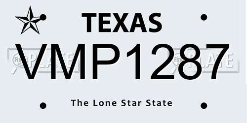 VMP1287 Texas License Plate