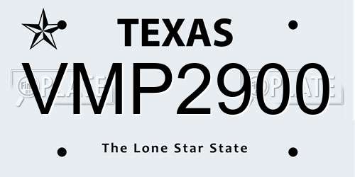 VMP2900 Texas License Plate