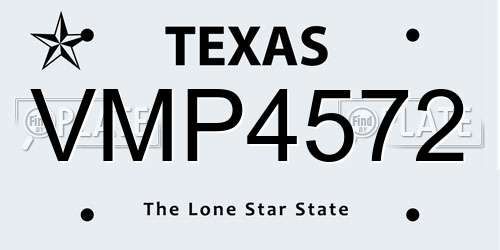 VMP4572 Texas License Plate