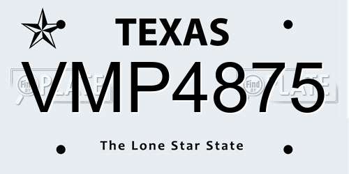 VMP4875 Texas License Plate