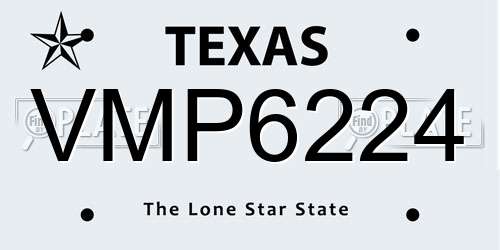 VMP6224 Texas License Plate