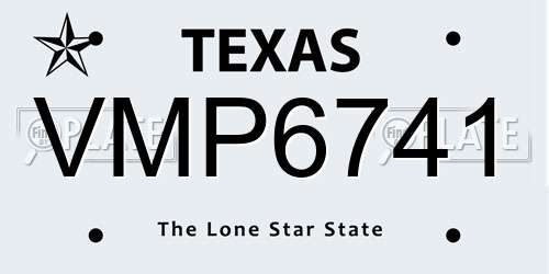 VMP6741 Texas License Plate