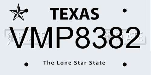 VMP8382 Texas License Plate
