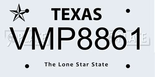 VMP8861 Texas License Plate