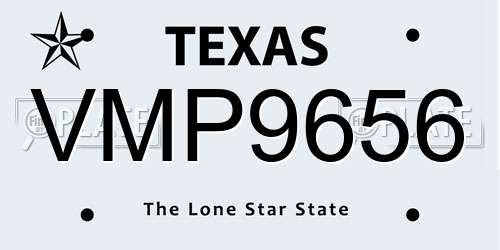 VMP9656 Texas License Plate