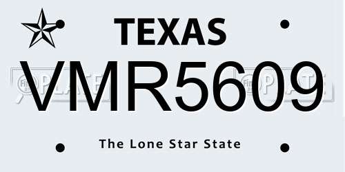 VMR5609 Texas License Plate