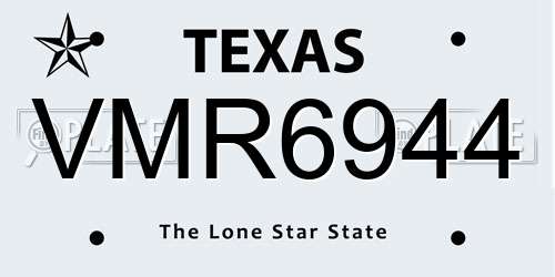 VMR6944 Texas License Plate