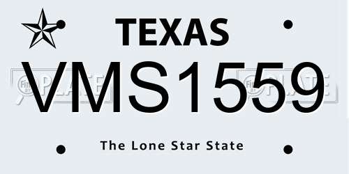 VMS1559 Texas License Plate