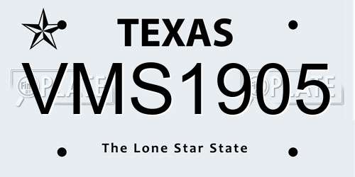VMS1905 Texas License Plate