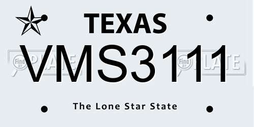 VMS3111 Texas License Plate