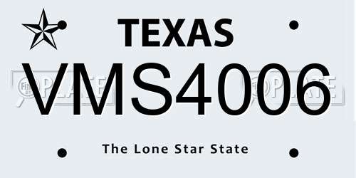 VMS4006 Texas License Plate