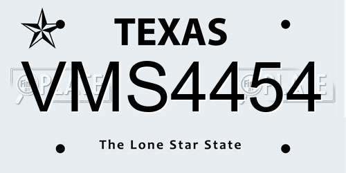 VMS4454 Texas License Plate