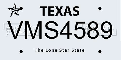 VMS4589 Texas License Plate