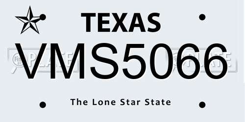 VMS5066 Texas License Plate