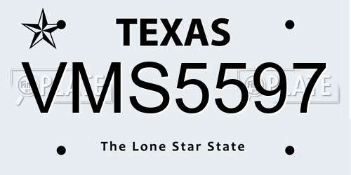 VMS5597 Texas License Plate