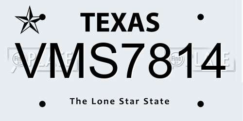VMS7814 Texas License Plate
