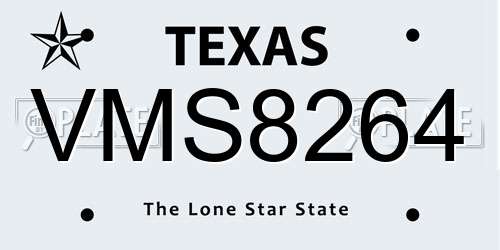VMS8264 Texas License Plate