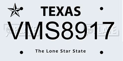 VMS8917 Texas License Plate