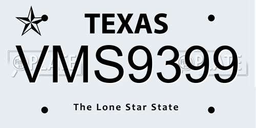 VMS9399 Texas License Plate