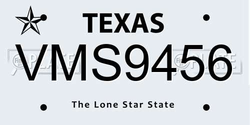 VMS9456 Texas License Plate