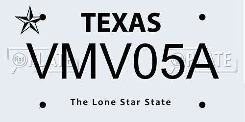 VMV05A Texas License Plate