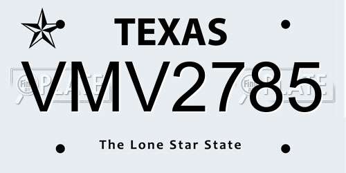 VMV2785 Texas License Plate