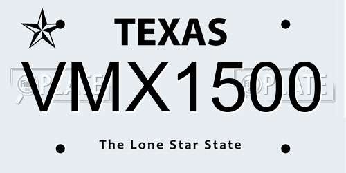 VMX1500 Texas License Plate