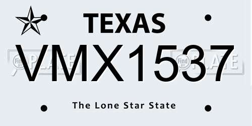 VMX1537 Texas License Plate