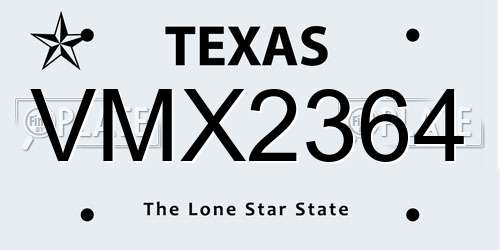 VMX2364 Texas License Plate