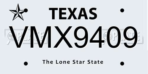 VMX9409 Texas License Plate