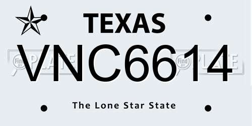 VNC6614 Texas License Plate