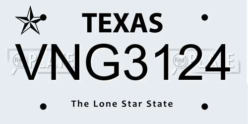 VNG3124 Texas License Plate